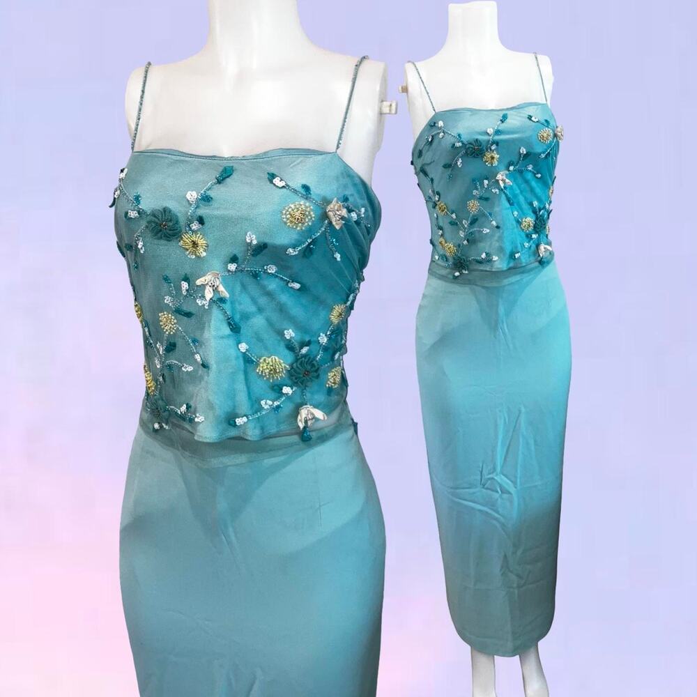 Fairycore beaded set vintage 90s y2k skirt set